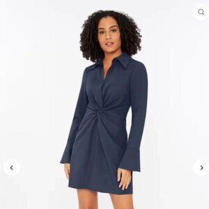 New Cinq à Sept McKenna Longsleeve Dress in Shadow Blue  P4021